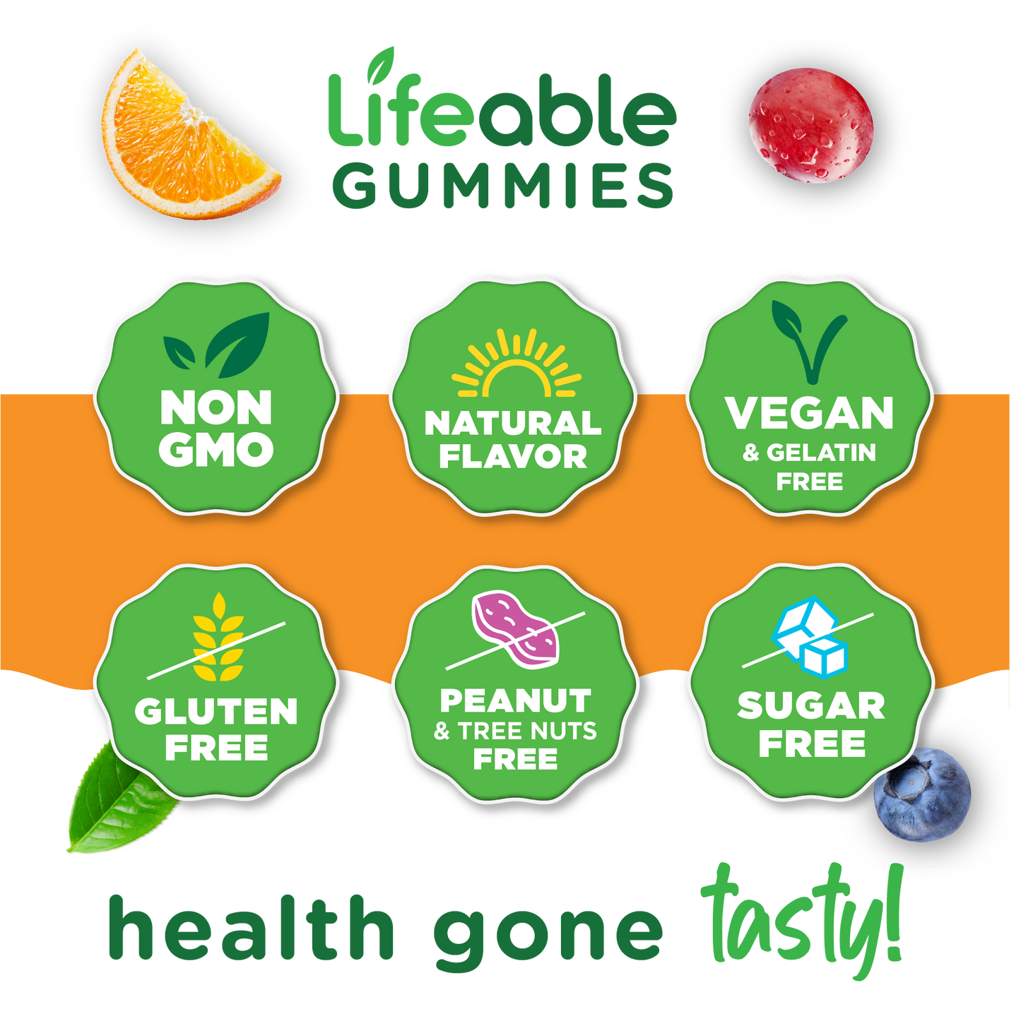 Lifeable Sugar Free Probiotics with Prebiotics Fiber Gummies for Adults, Man, Women – 90 Gummies