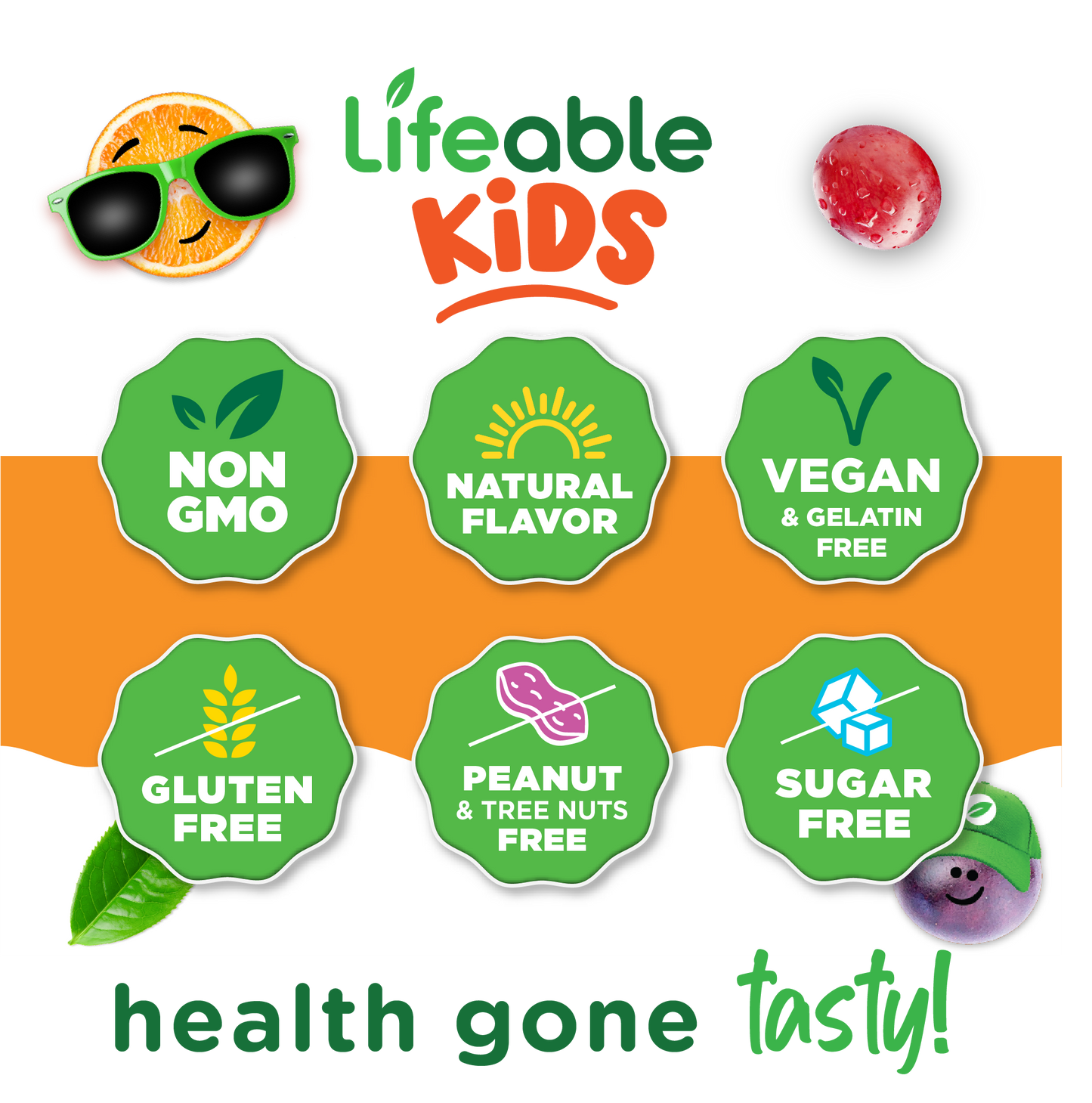 Lifeable Sugar Free Probiotics with Prebiotics Fiber for Kids 90 Gummies