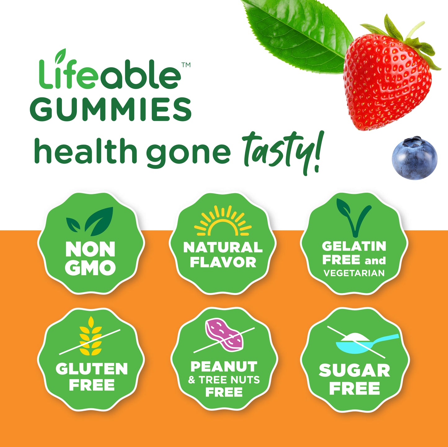 Lifeable Sugar Free Probiotics with Prebiotics Fiber Gummies for Adults, Man, Women – 90 Gummies