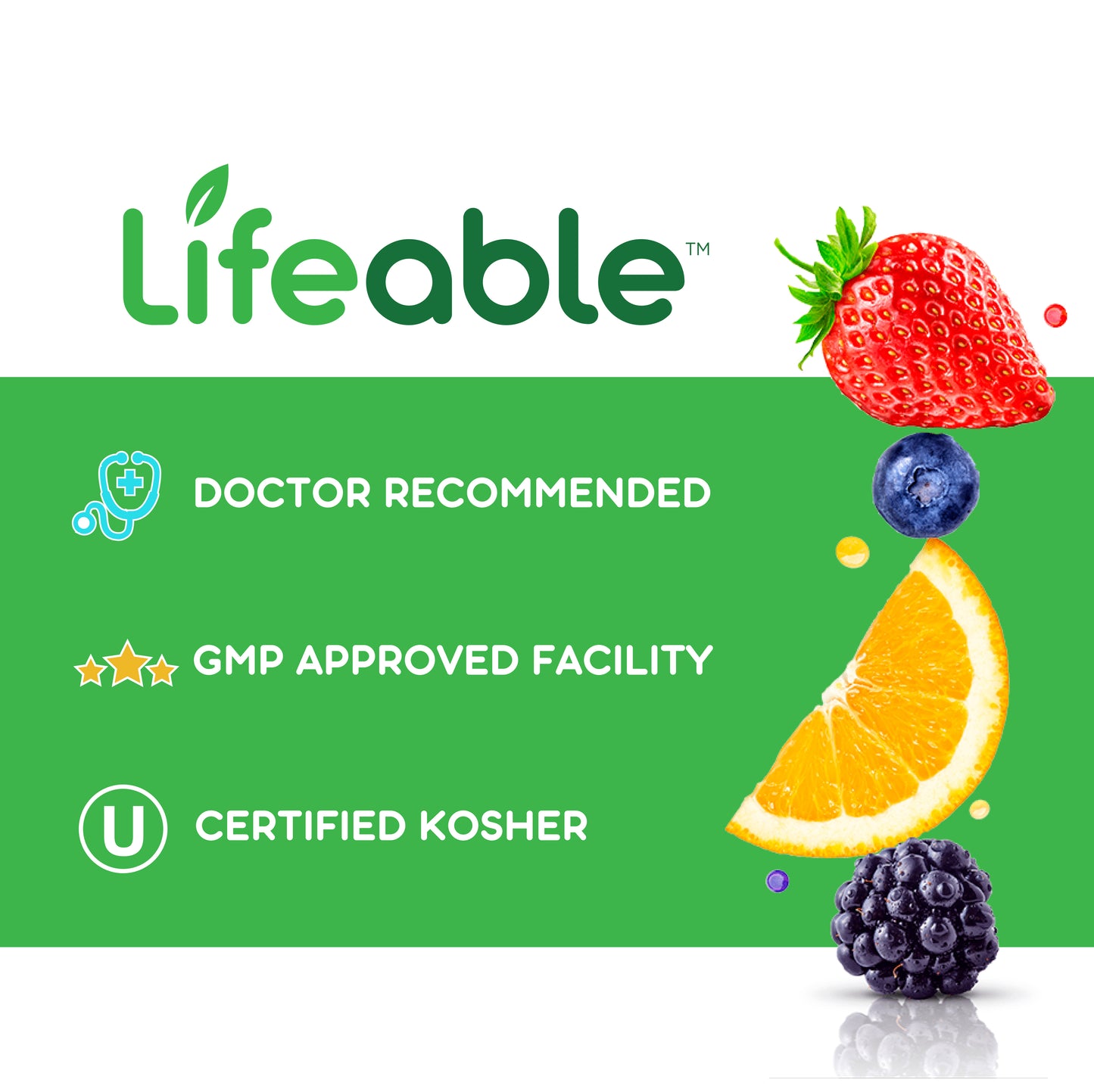 Lifeable Sugar Free Probiotics with Prebiotics Fiber for Kids 90 Gummies