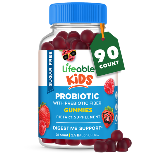 Lifeable Sugar Free Probiotics with Prebiotics Fiber for Kids 90 Gummies