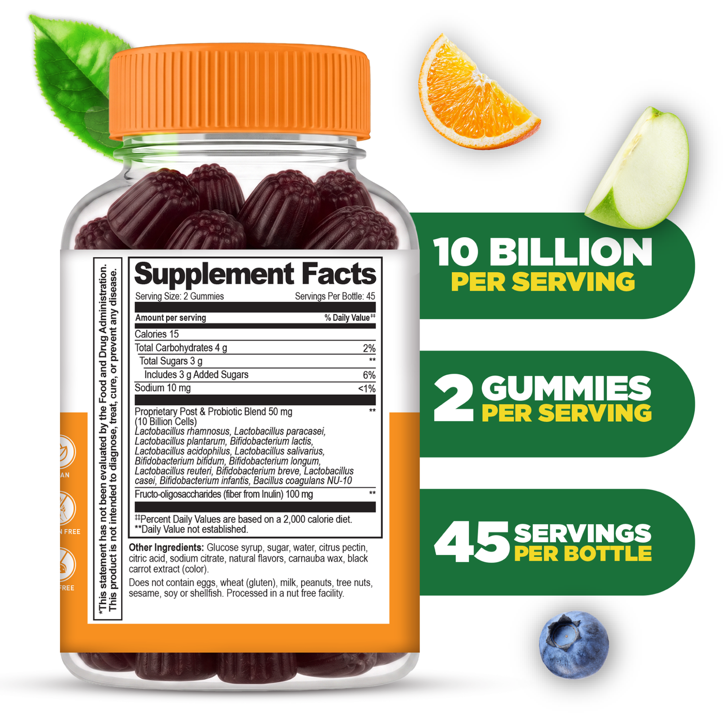 Pre Post Probiotic Gummies for Women, 10 Billion 13 Strains, 90ct