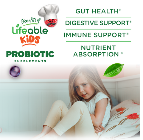 Lifeable Sugar Free Probiotics with Prebiotics Fiber for Kids 90 Gummies