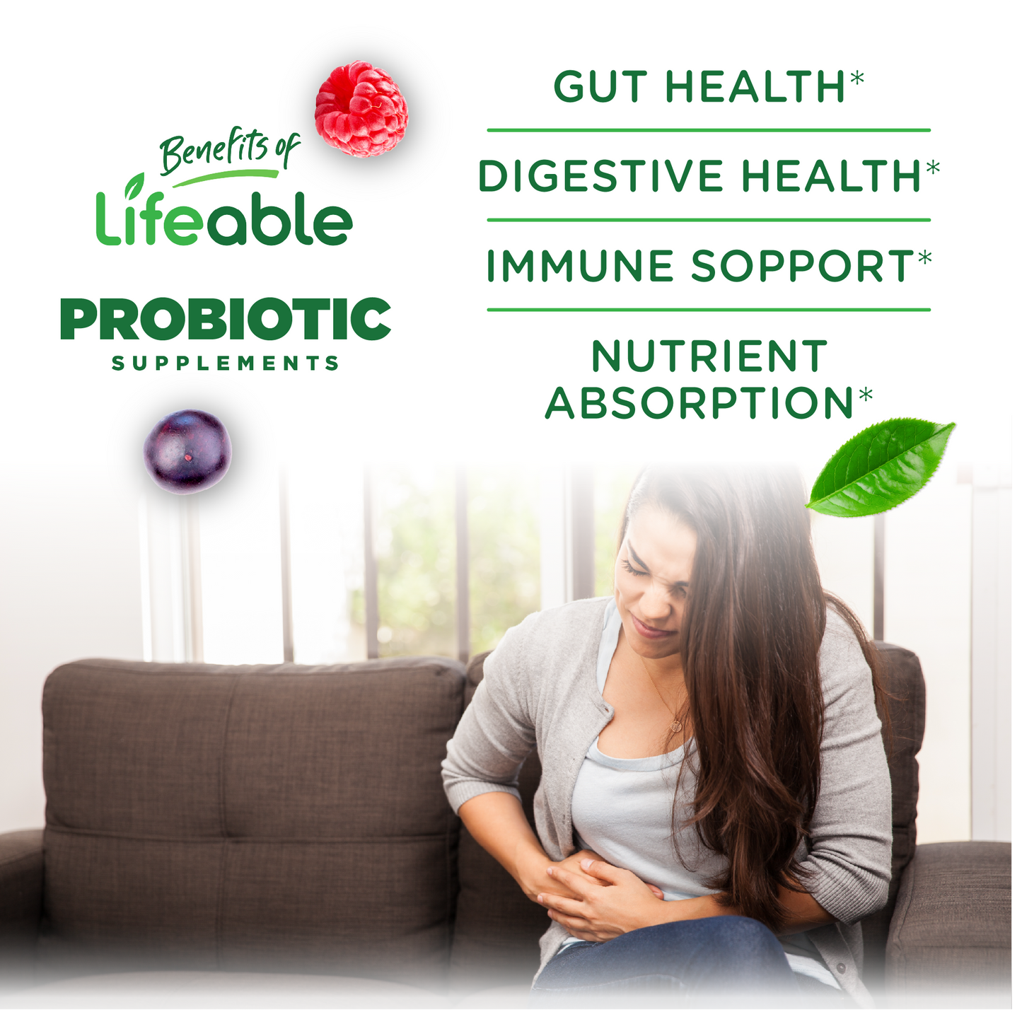 Lifeable Sugar Free Probiotics with Prebiotics Fiber Gummies for Adults, Man, Women – 90 Gummies