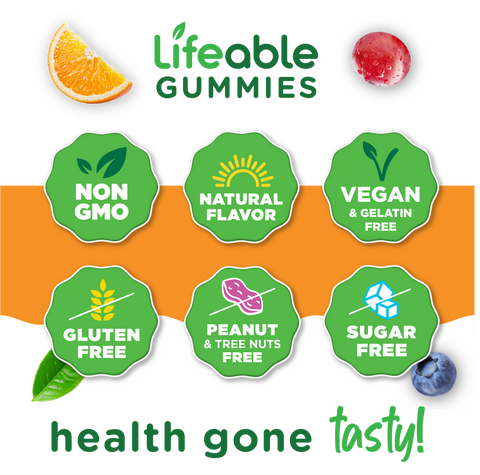 Lifeable Sugar Free Probiotics with Prebiotics Fiber Gummies for Adults, Man, Women – 90 Gummies