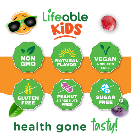 Lifeable Sugar Free Probiotics with Prebiotics Fiber for Kids 90 Gummies