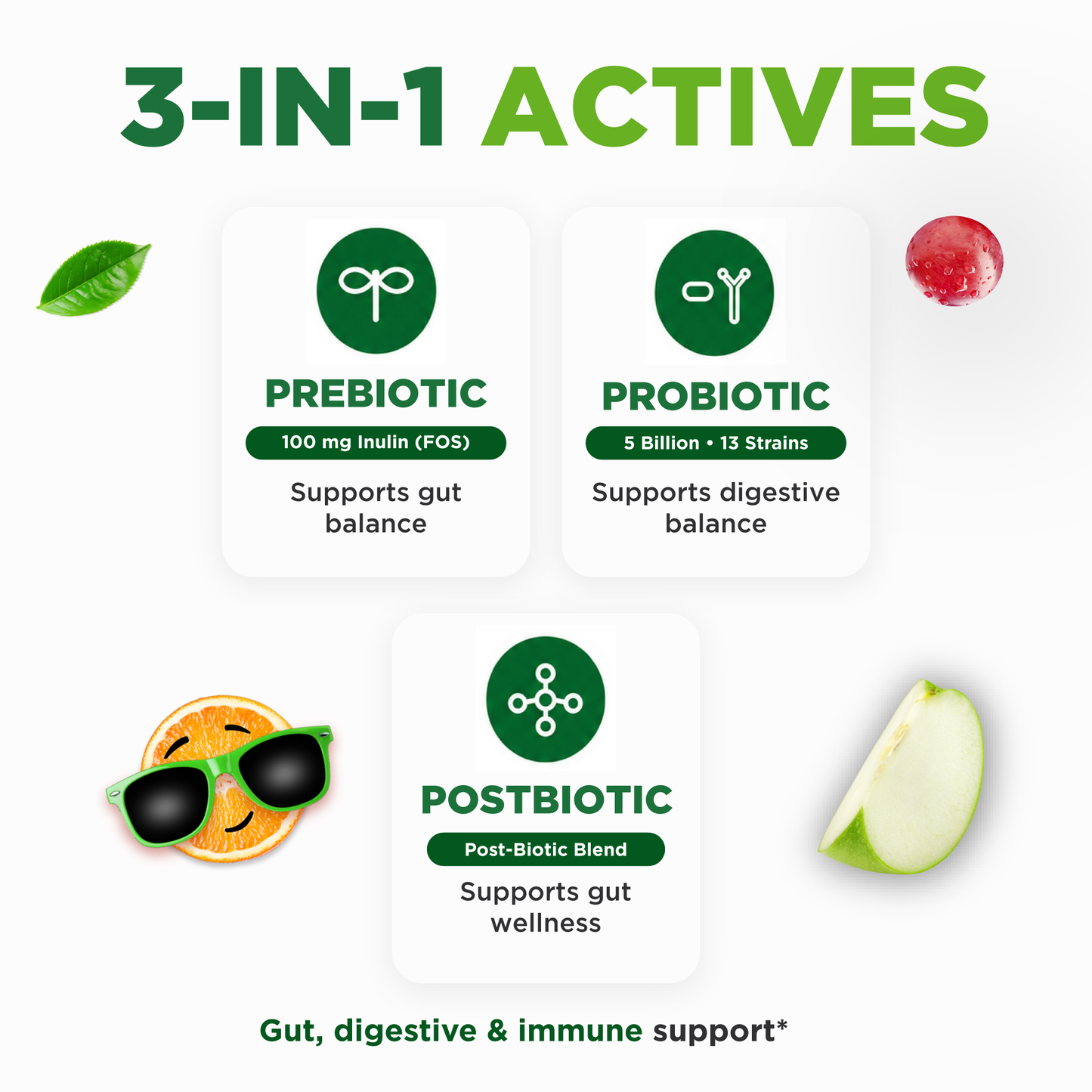 Lifeable Kids Pre Post Probiotic Gummies, 5 Billion 13 Strains, 90ct