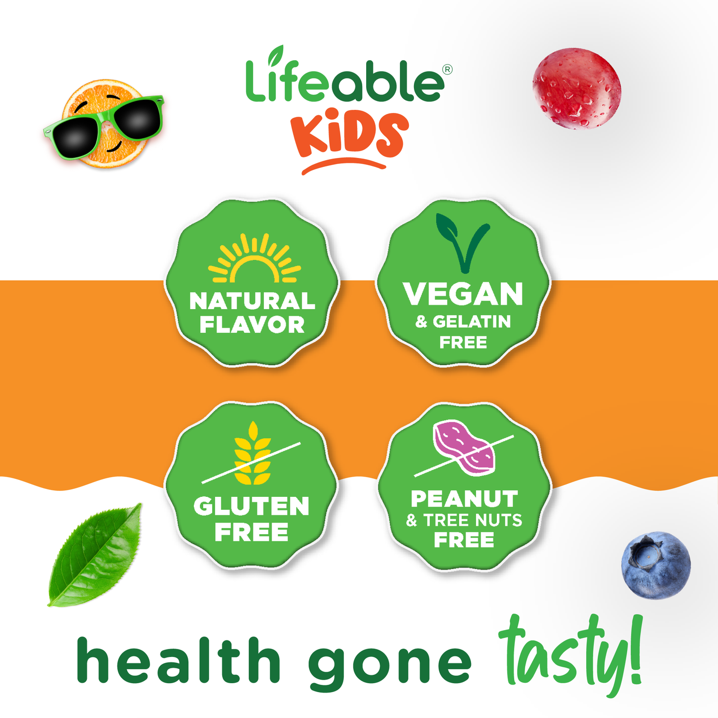 Lifeable Kids Pre Post Probiotic Gummies, 5 Billion 13 Strains, 90ct
