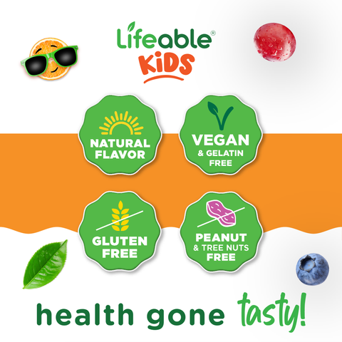 Lifeable Kids Pre Post Probiotic Gummies, 5 Billion 13 Strains, 90ct