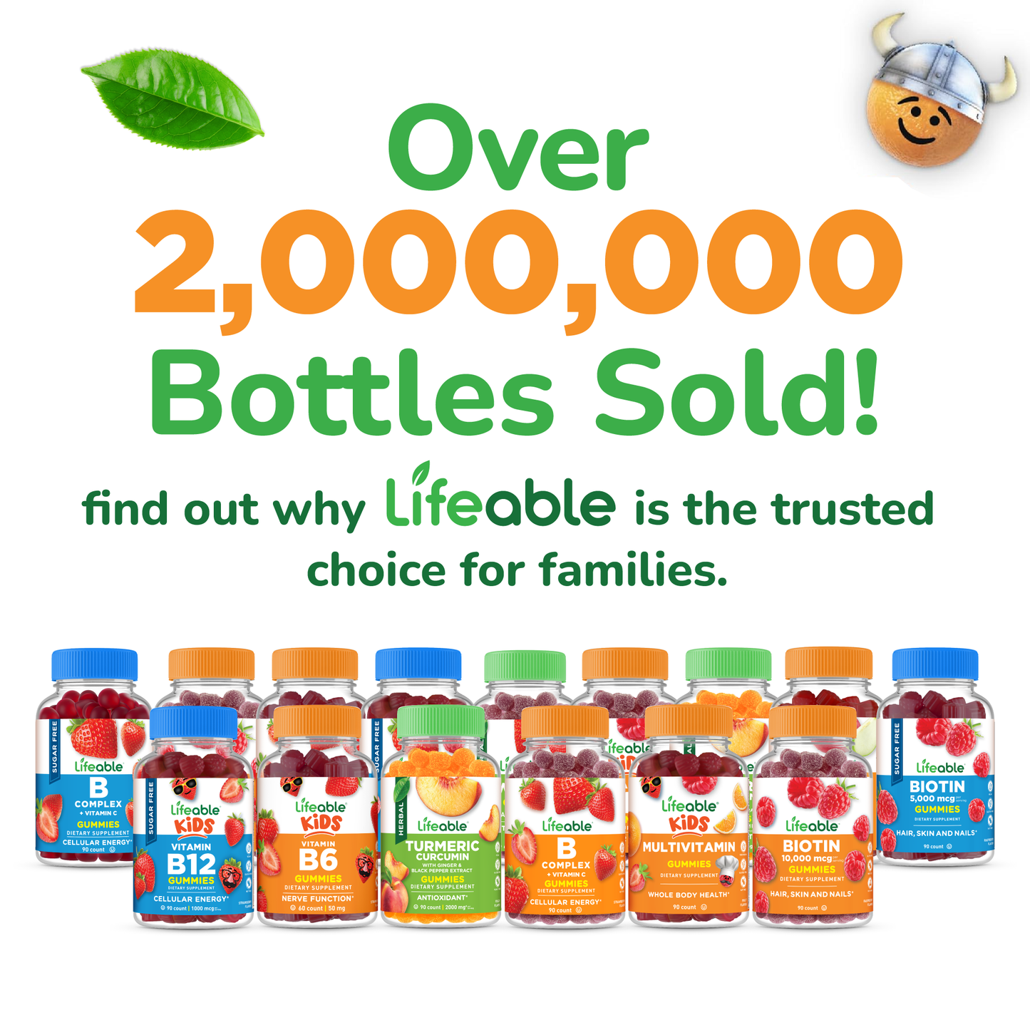 Lifeable Kids Pre Post Probiotic Gummies, 5 Billion 13 Strains, 90ct