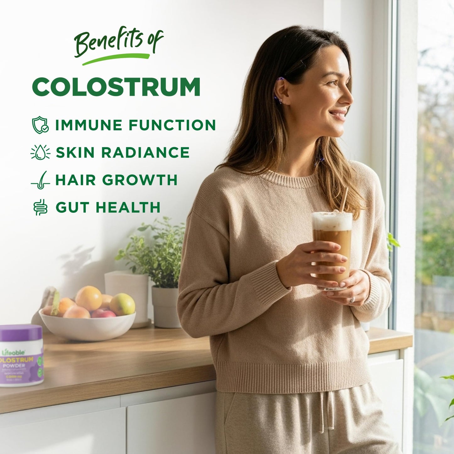 Bovine Colostrum Powder, 2000mg, 30% IgG, Unflavored, 30 Servings